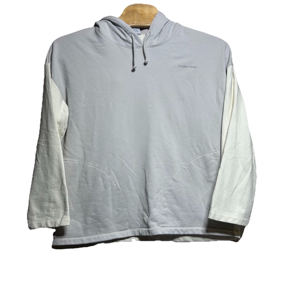 Outdoor Voices Sweater Oversized Hoodie‎ Pockets Dove/Bone Long Sleeve L XL